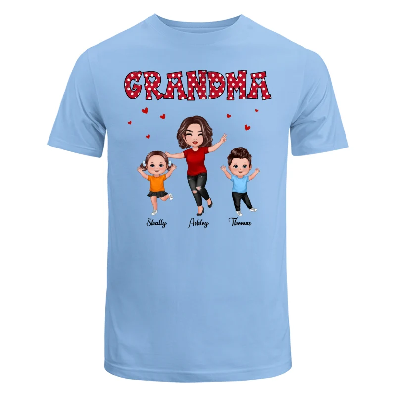 Polka Dot Pattern Happy Grandma And Grandkids Personalized Shirt - Image 8