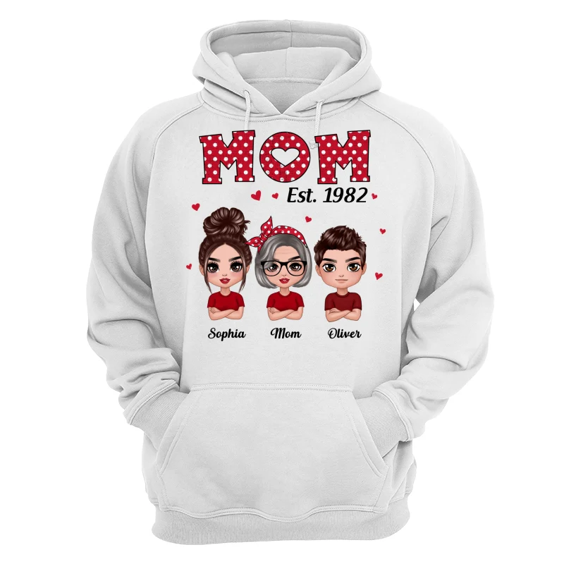 Polka Dot Pattern Mom Est With Daughters Sons Personalized Shirt - Image 13