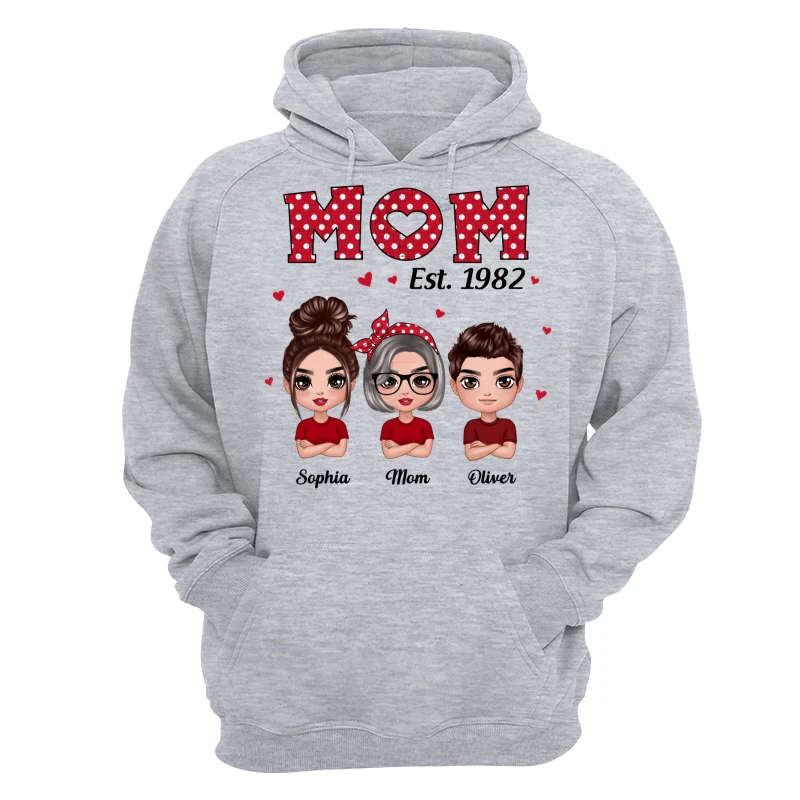 Polka Dot Pattern Mom Est With Daughters Sons Personalized Shirt - Image 14
