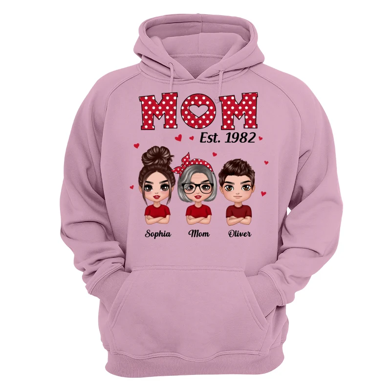 Polka Dot Pattern Mom Est With Daughters Sons Personalized Shirt - Image 15