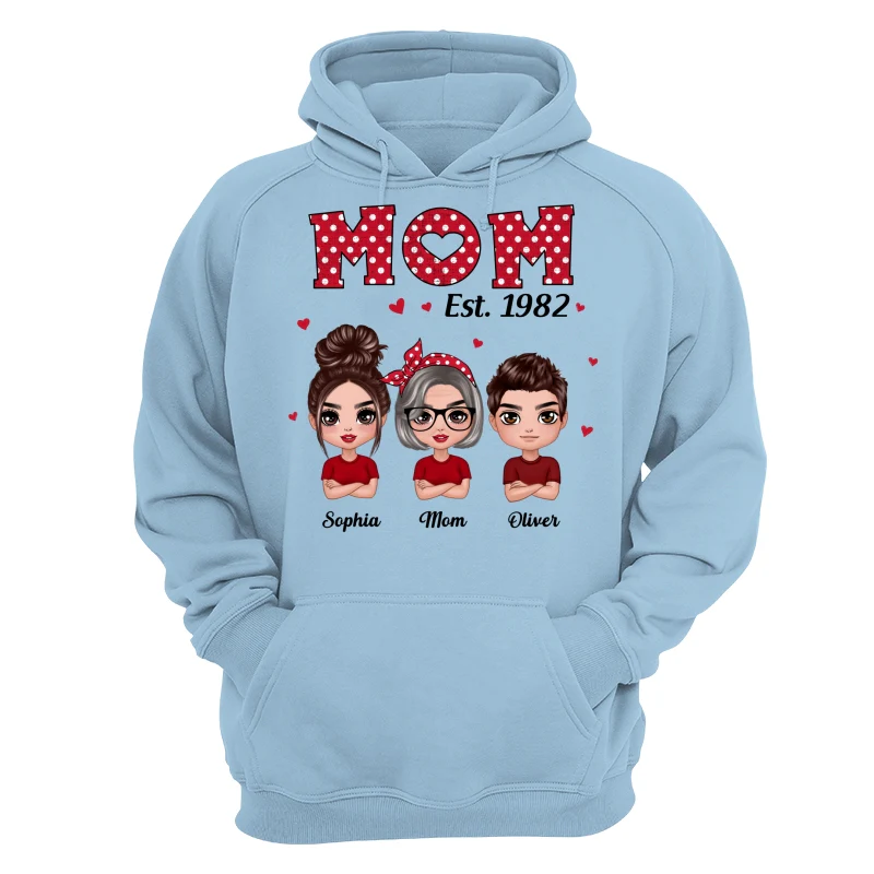 Polka Dot Pattern Mom Est With Daughters Sons Personalized Shirt - Image 16