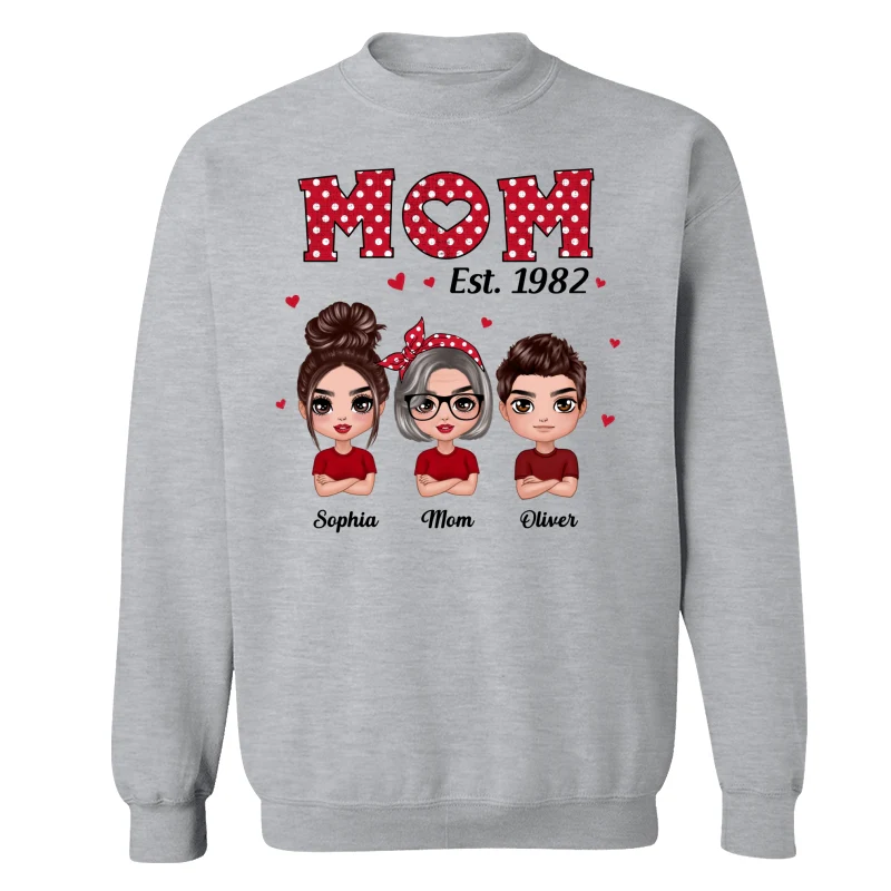 Polka Dot Pattern Mom Est With Daughters Sons Personalized Shirt - Image 18