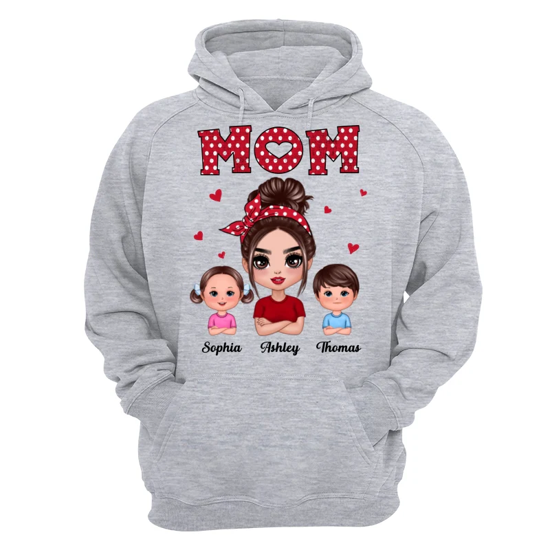 Polka Dot Pattern Mom With Kids Personalized Shirt - Image 13