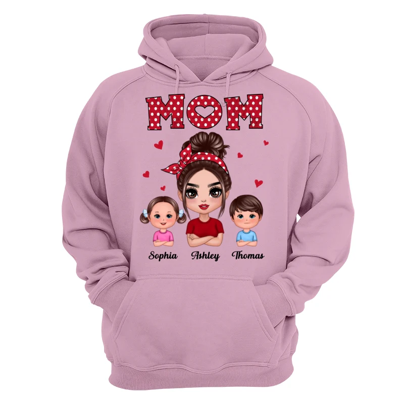 Polka Dot Pattern Mom With Kids Personalized Shirt - Image 15