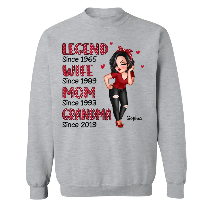Polka Dot Pattern Pretty Legend Wife Mom Grandma Personalized Shirt - Image 18