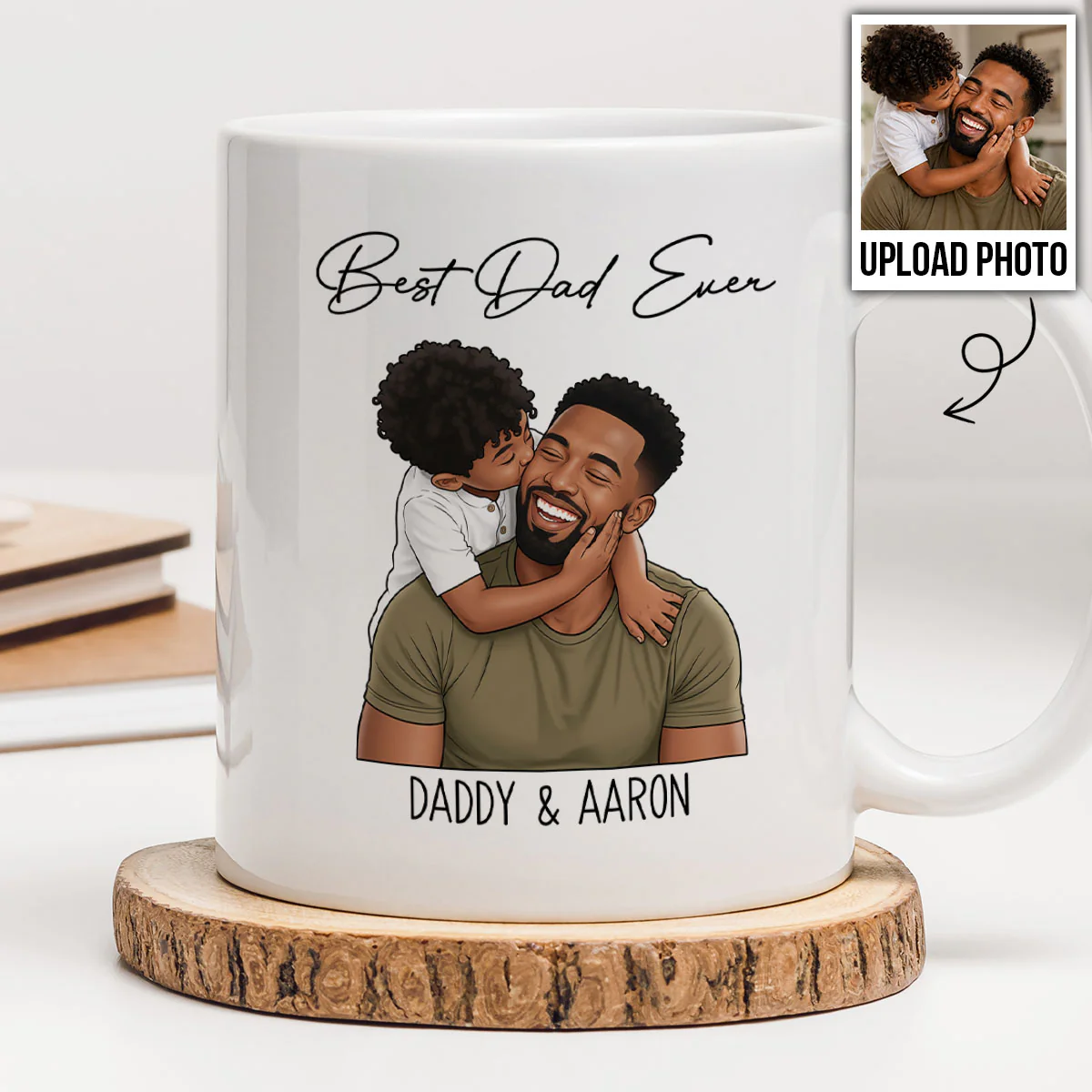 Portrait Color Drawing Style Best Dad Ever - Personalized Mug - Father's Day Gift For Dad, Husband - Image 5