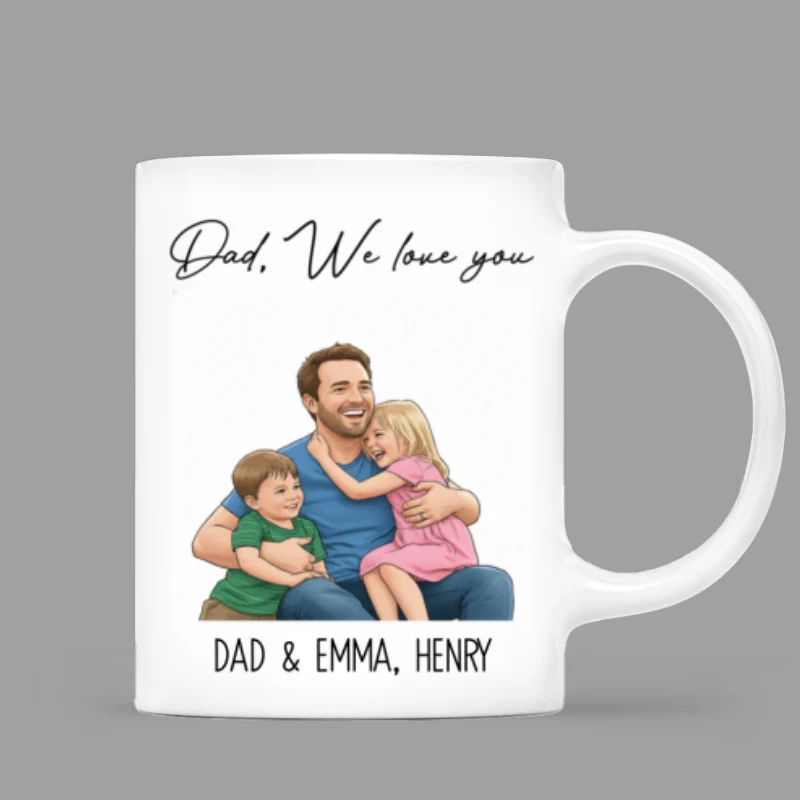 Portrait Color Drawing Style Best Dad Ever - Personalized Mug - Father's Day Gift For Dad, Husband - Image 7