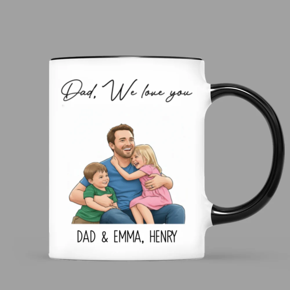 Portrait Color Drawing Style Best Dad Ever - Personalized Mug - Father's Day Gift For Dad, Husband - Image 8