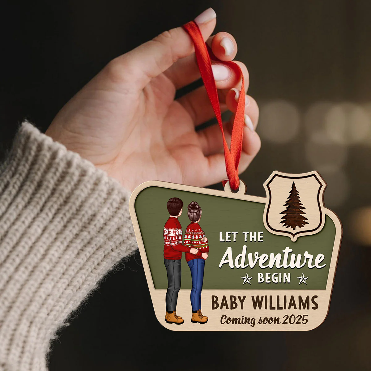 Pregnancy Announcement National Park Ornament, Expecting Ornament, Baby on the Way Camping Ornament - Image 4