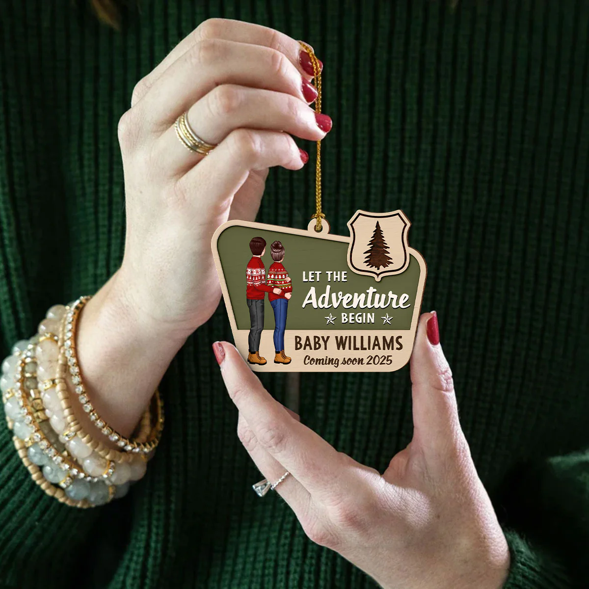 Pregnancy Announcement National Park Ornament, Expecting Ornament, Baby on the Way Camping Ornament - Image 5