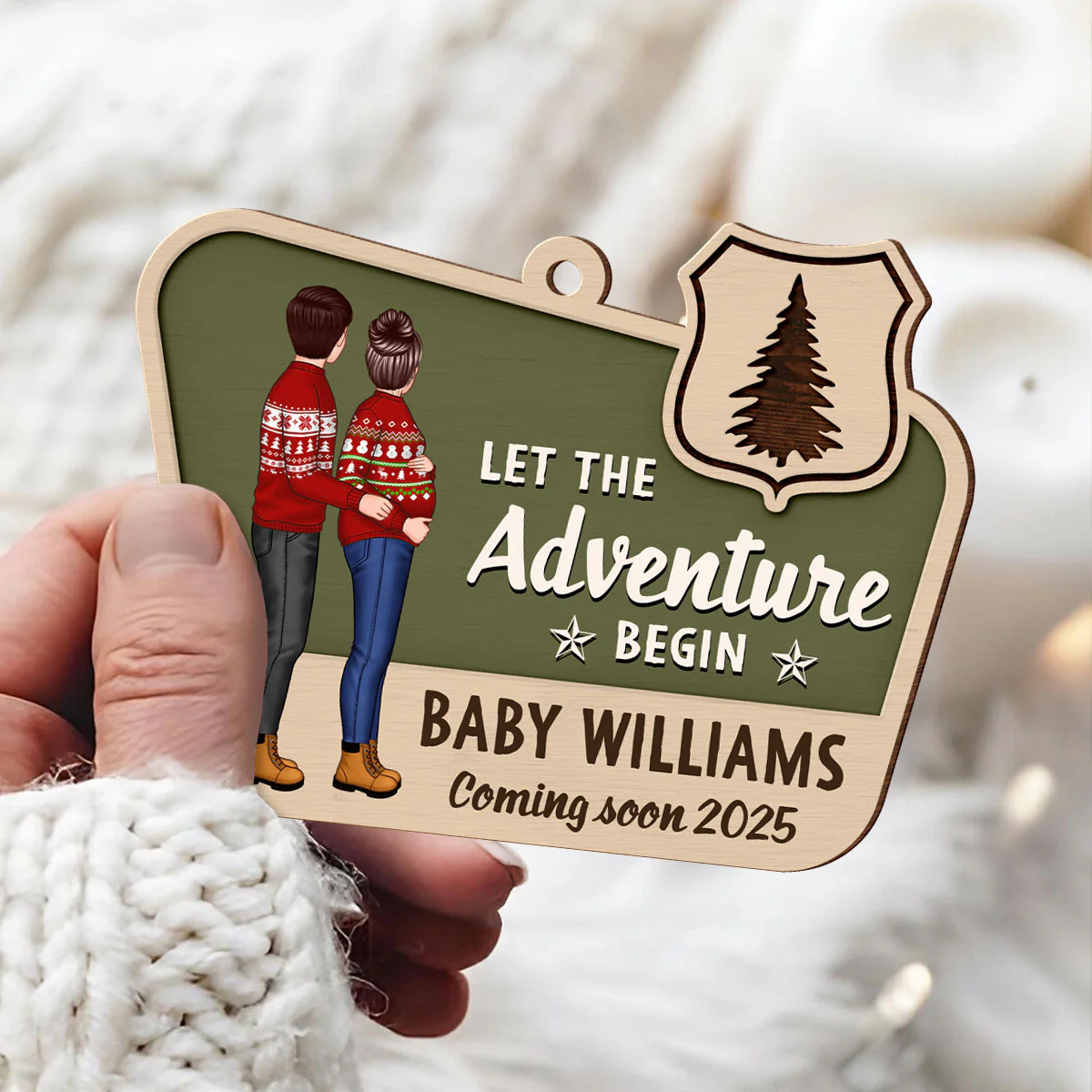 Pregnancy Announcement National Park Ornament, Expecting Ornament, Baby on the Way Camping Ornament - Image 7