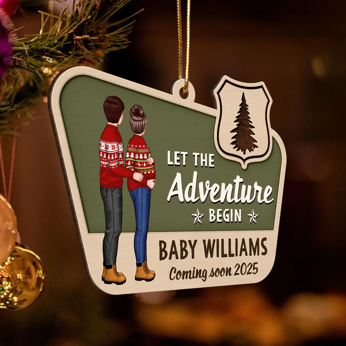 Pregnancy Announcement National Park Ornament, Expecting Ornament, Baby on the Way Camping Ornament - Image 8