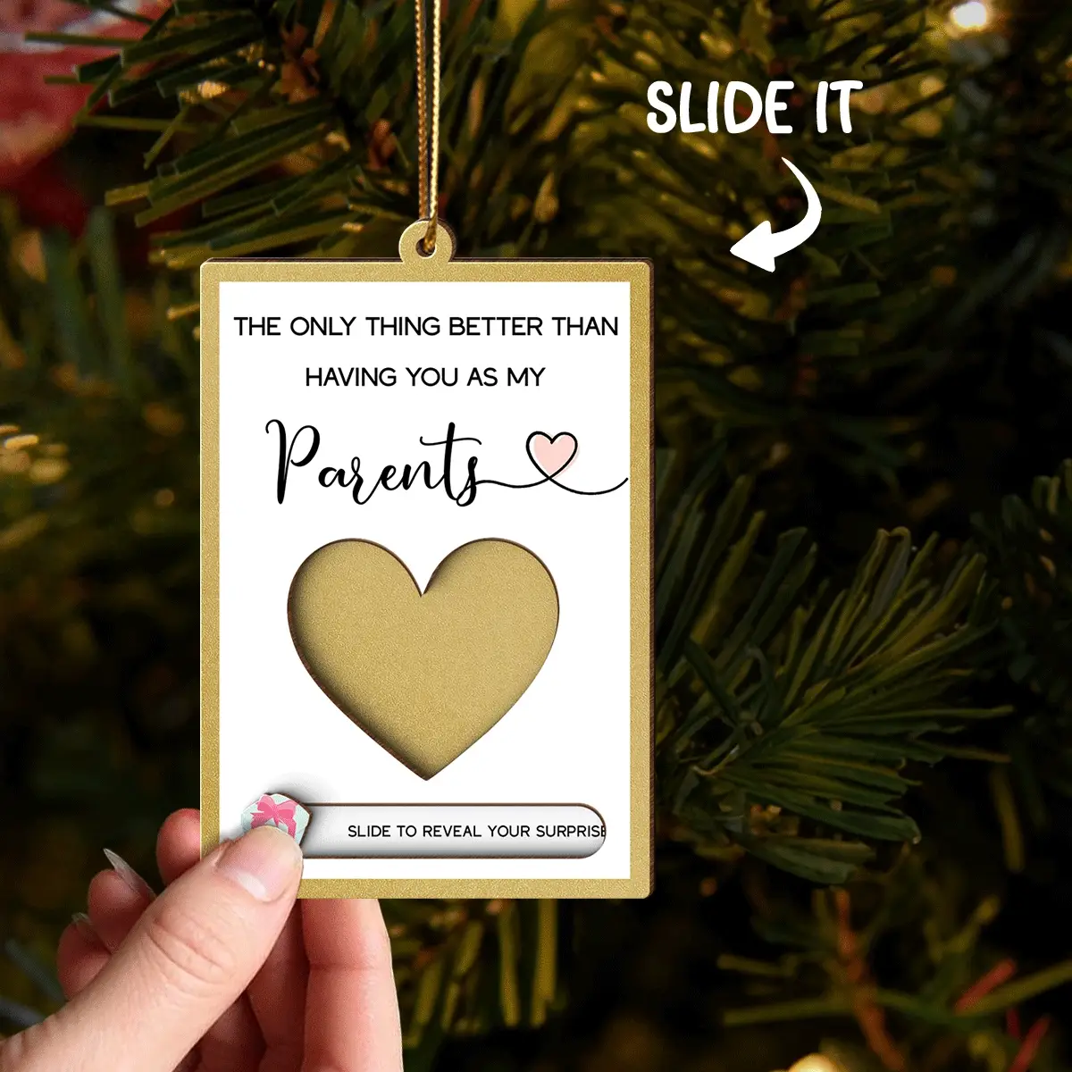 Pregnancy Announcement - Personalized Slider Ornament - New Baby Reveal Keepsake - Image 2