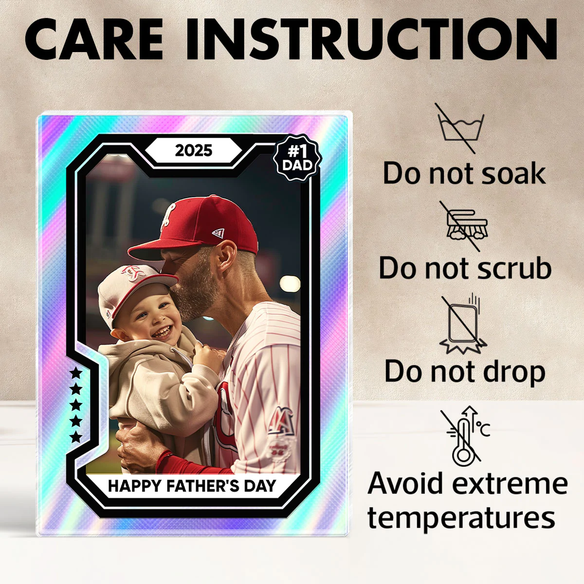 Premium Baseball Card Personalized Acrylic Block Plaque, Gift for Dads, Gift for Husband - Image 10