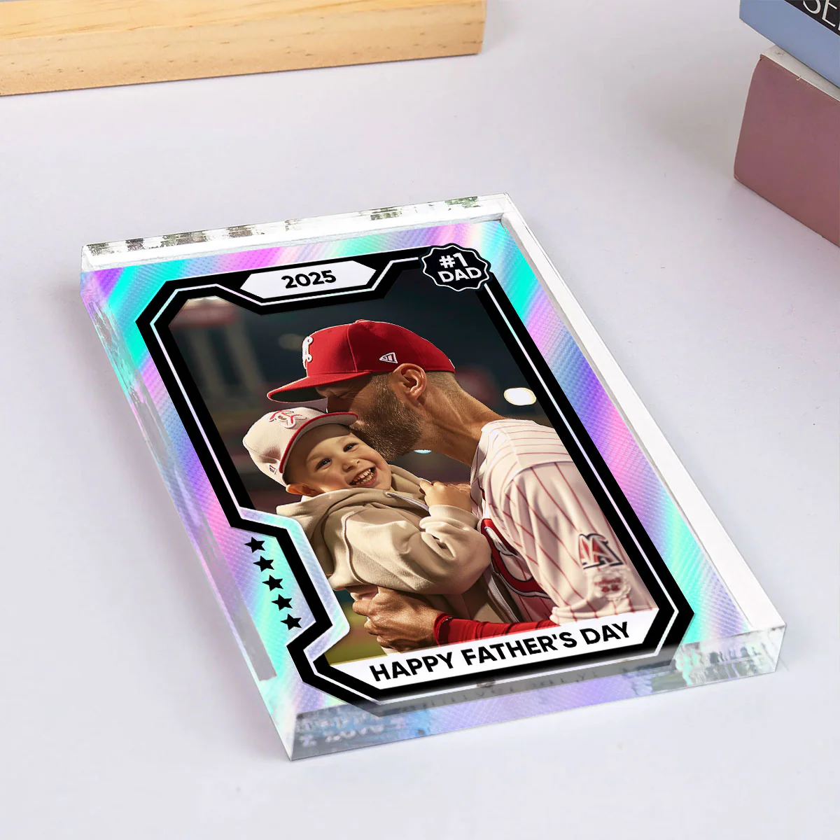 Premium Baseball Card Personalized Acrylic Block Plaque, Gift for Dads, Gift for Husband - Image 7