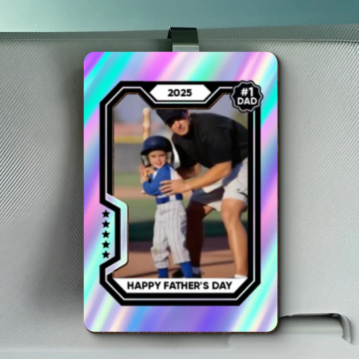 Premium Baseball Card Personalized Acrylic Car Visor Clip, Father's Day Gift for Dads, Gift for Husband - Image 11