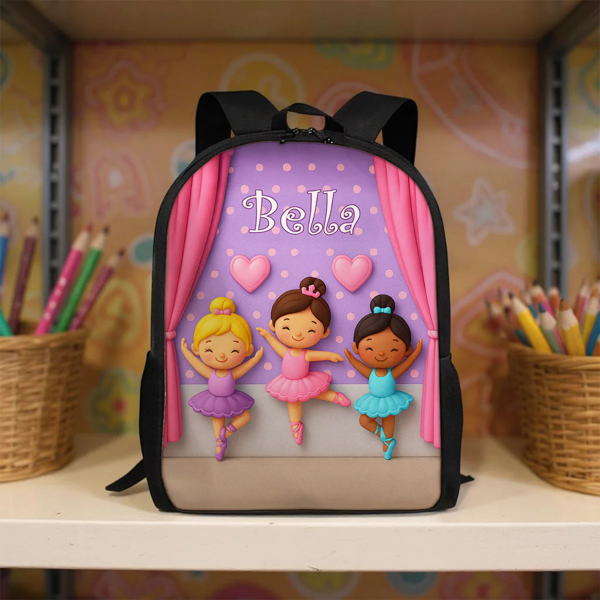 Preppy Back to School Personalized Backpack, Dinosaur Mermaid Sports Unicorn Theme, Available in 6 Designs - Image 2
