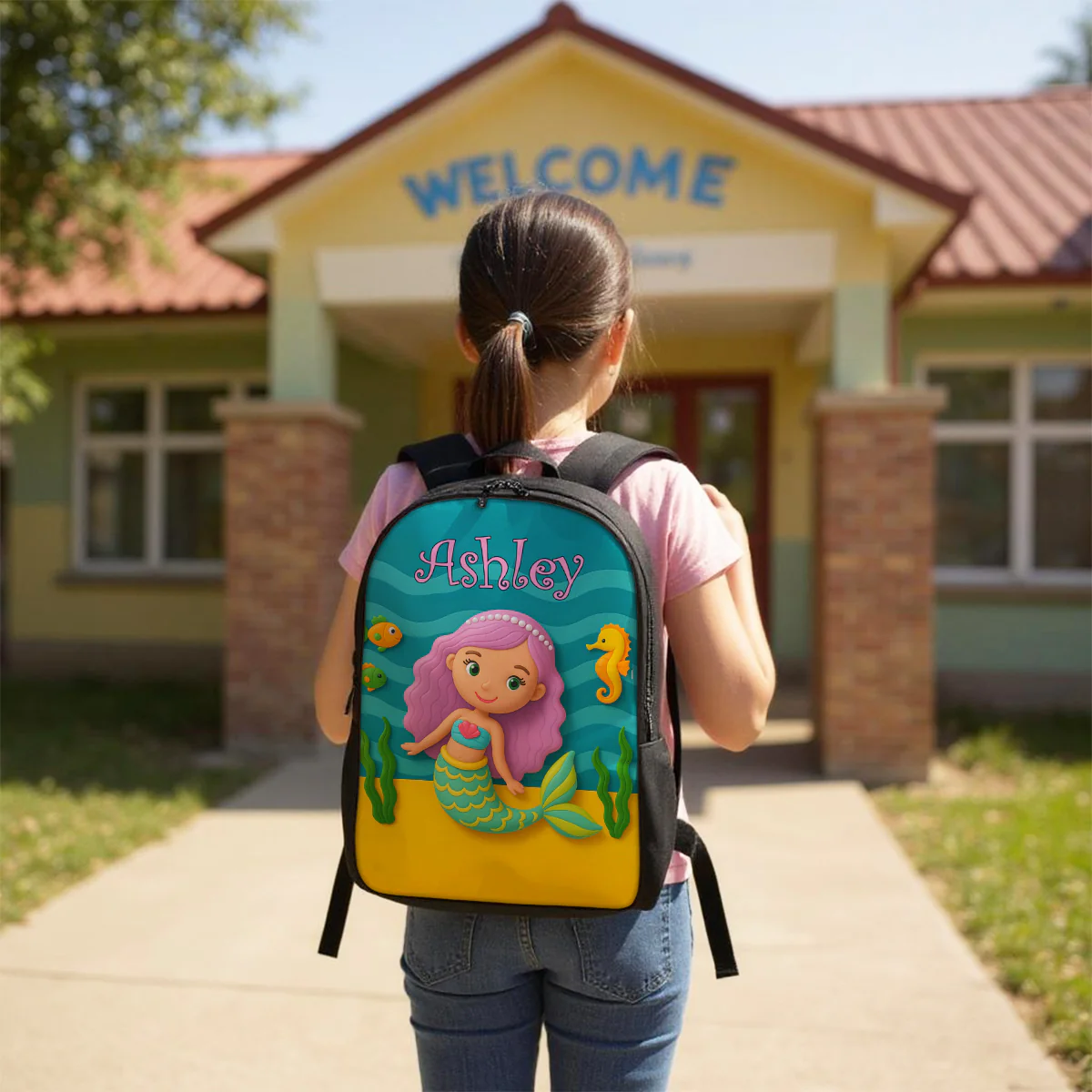 Preppy Back to School Personalized Backpack, Dinosaur Mermaid Sports Unicorn Theme, Available in 6 Designs - Image 6