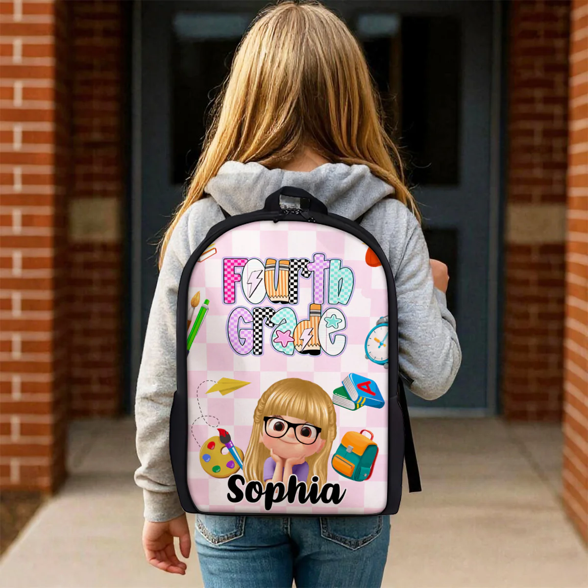Preppy Back to School Personalized Backpack, Kid's Backpack for School - Image 11