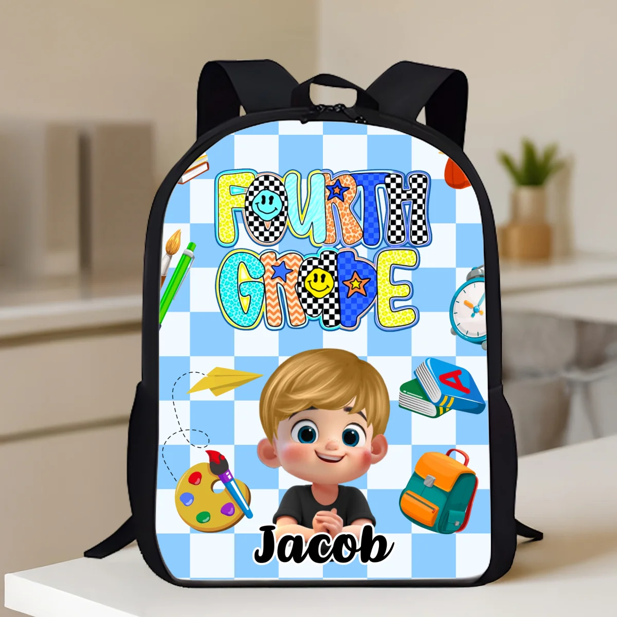 Preppy Back to School Personalized Backpack, Kid's Backpack for School - Image 14