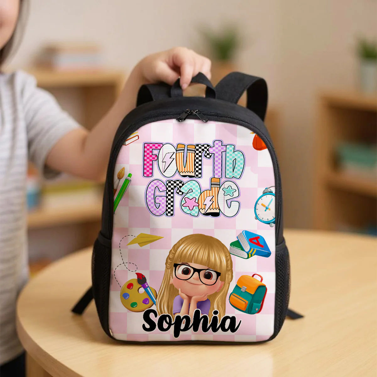 Preppy Back to School Personalized Backpack, Kid's Backpack for School - Image 9