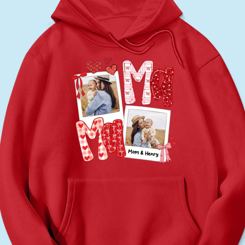 Preppy Mama Valentine Glitter Effect Photo - Personalized Shirt - Heartfelt Gift for Mom - Image 52