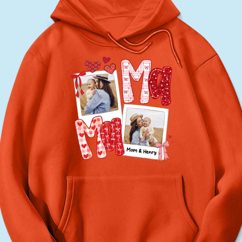 Preppy Mama Valentine Glitter Effect Photo - Personalized Shirt - Heartfelt Gift for Mom - Image 53