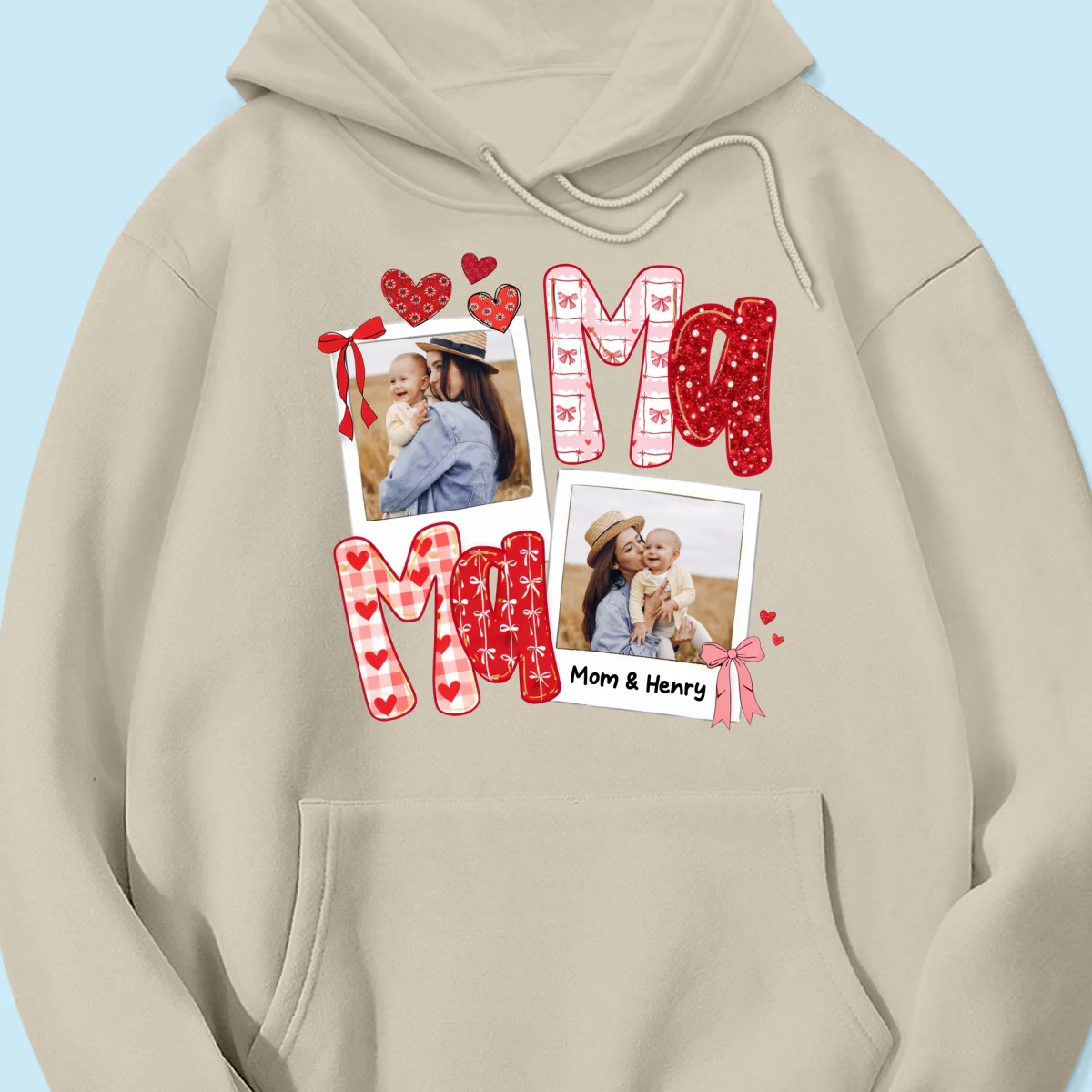 Preppy Mama Valentine Glitter Effect Photo - Personalized Shirt - Heartfelt Gift for Mom - Image 61