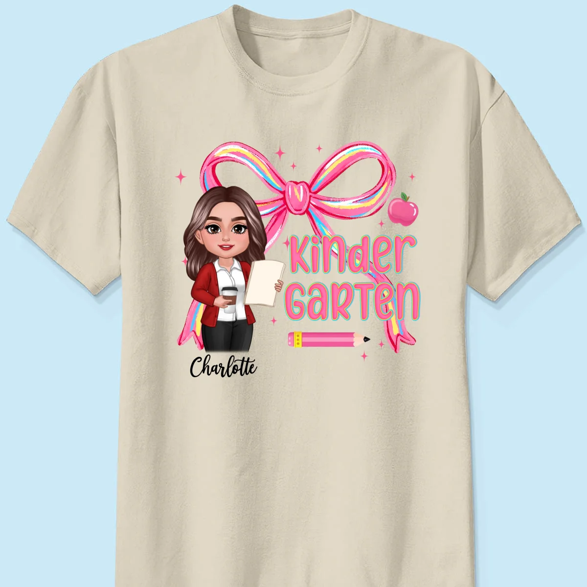 Preppy Style Pinky Teacher Custom Grade Personalized Shirt - Image 14