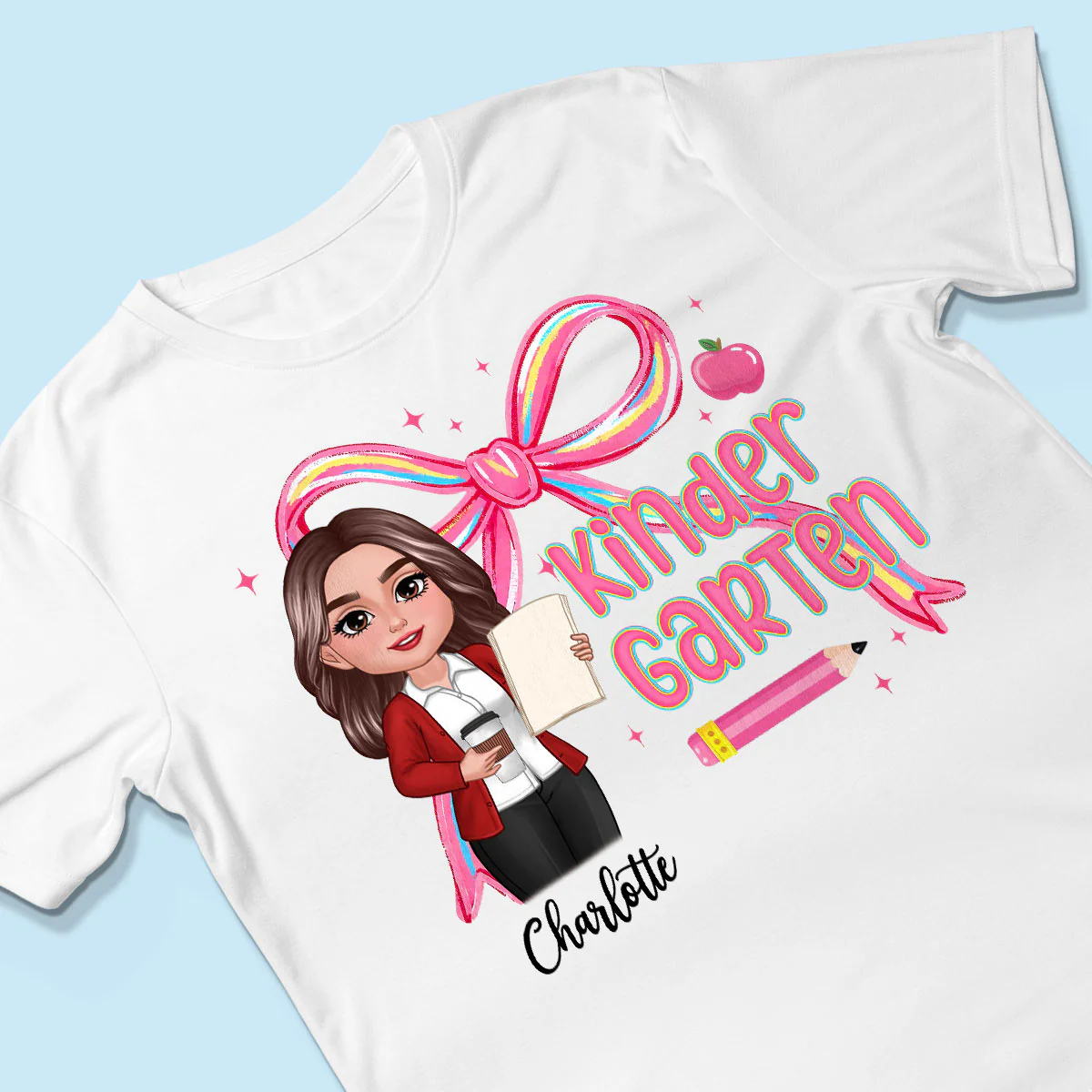 Preppy Style Pinky Teacher Custom Grade Personalized Shirt - Image 3