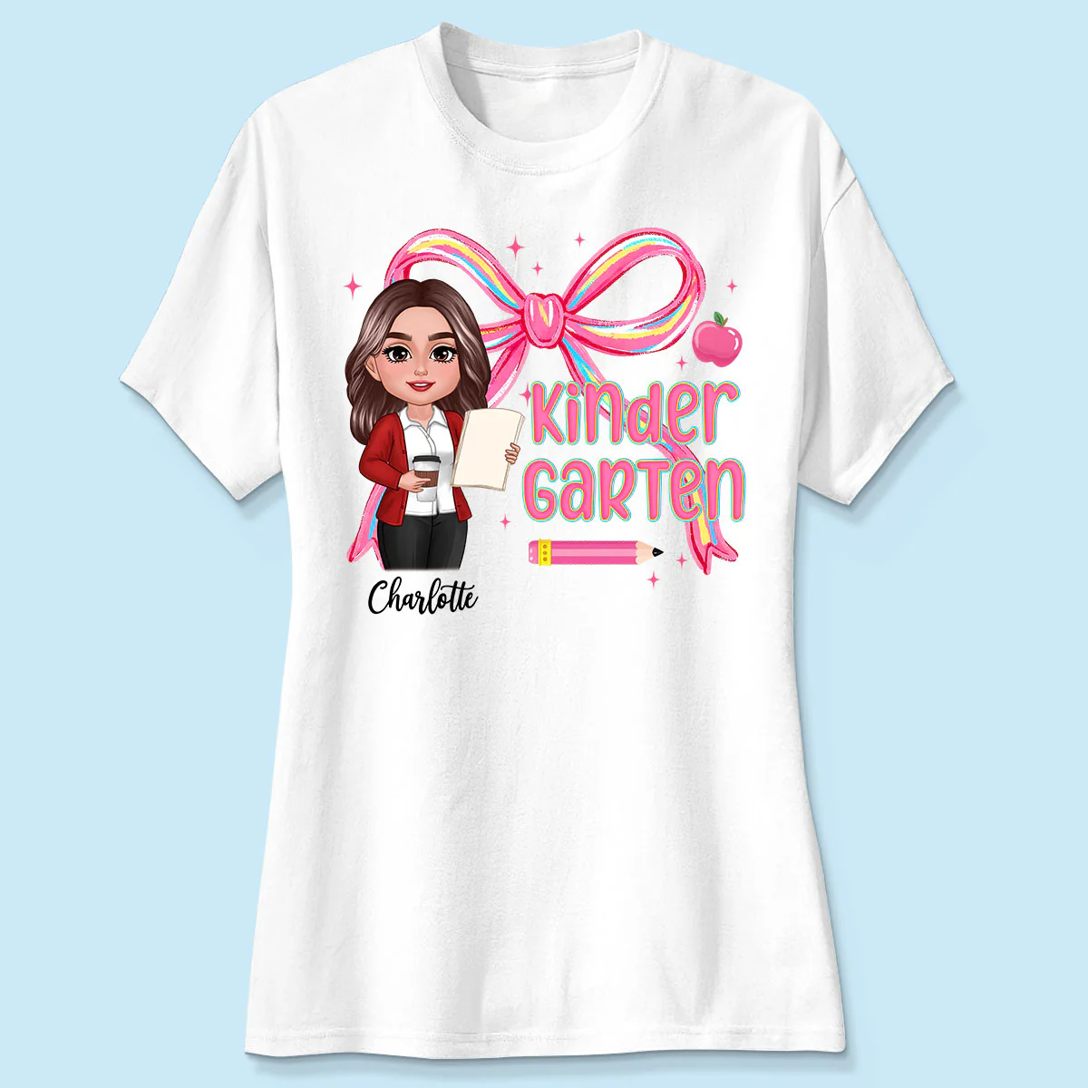 Preppy Style Pinky Teacher Custom Grade Personalized Shirt - Image 4