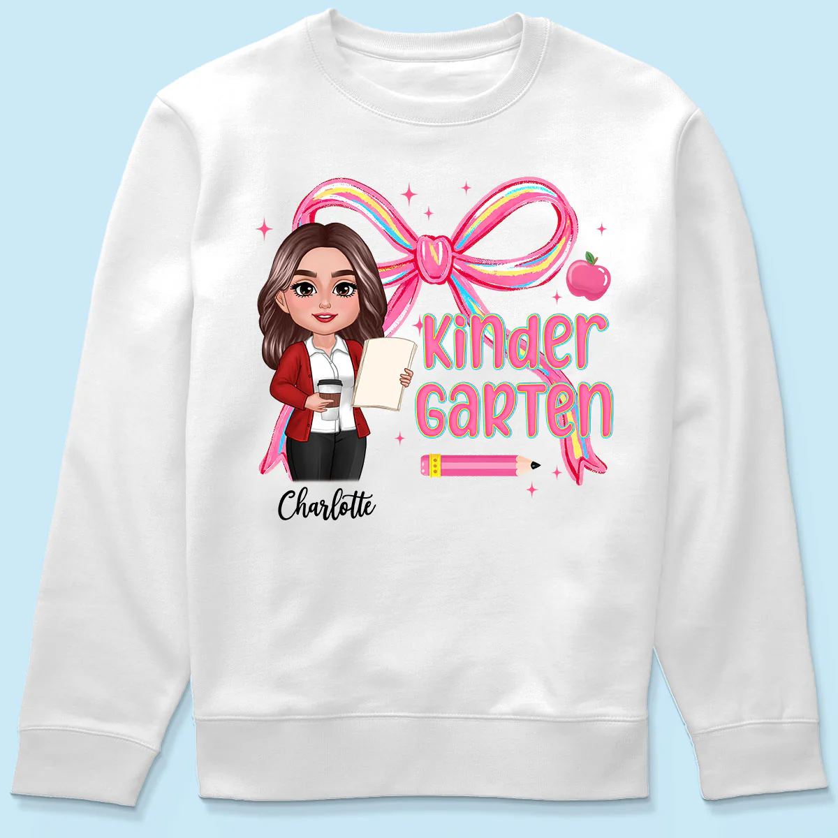 Preppy Style Pinky Teacher Custom Grade Personalized Shirt - Image 6