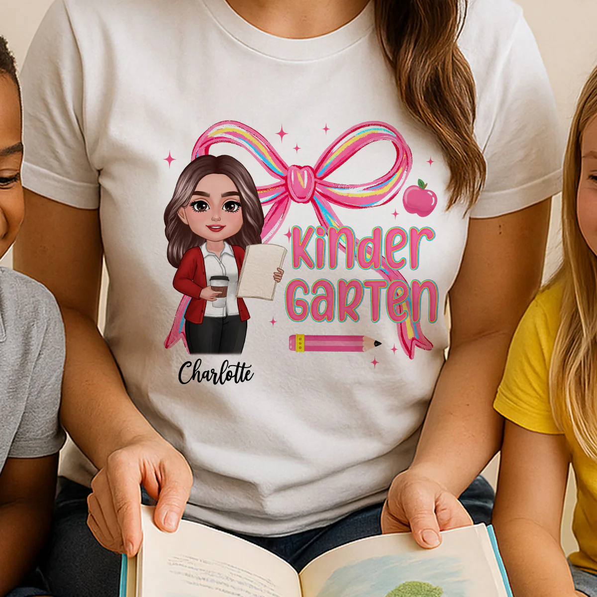 Preppy Style Pinky Teacher Custom Grade Personalized Shirt - Image 7