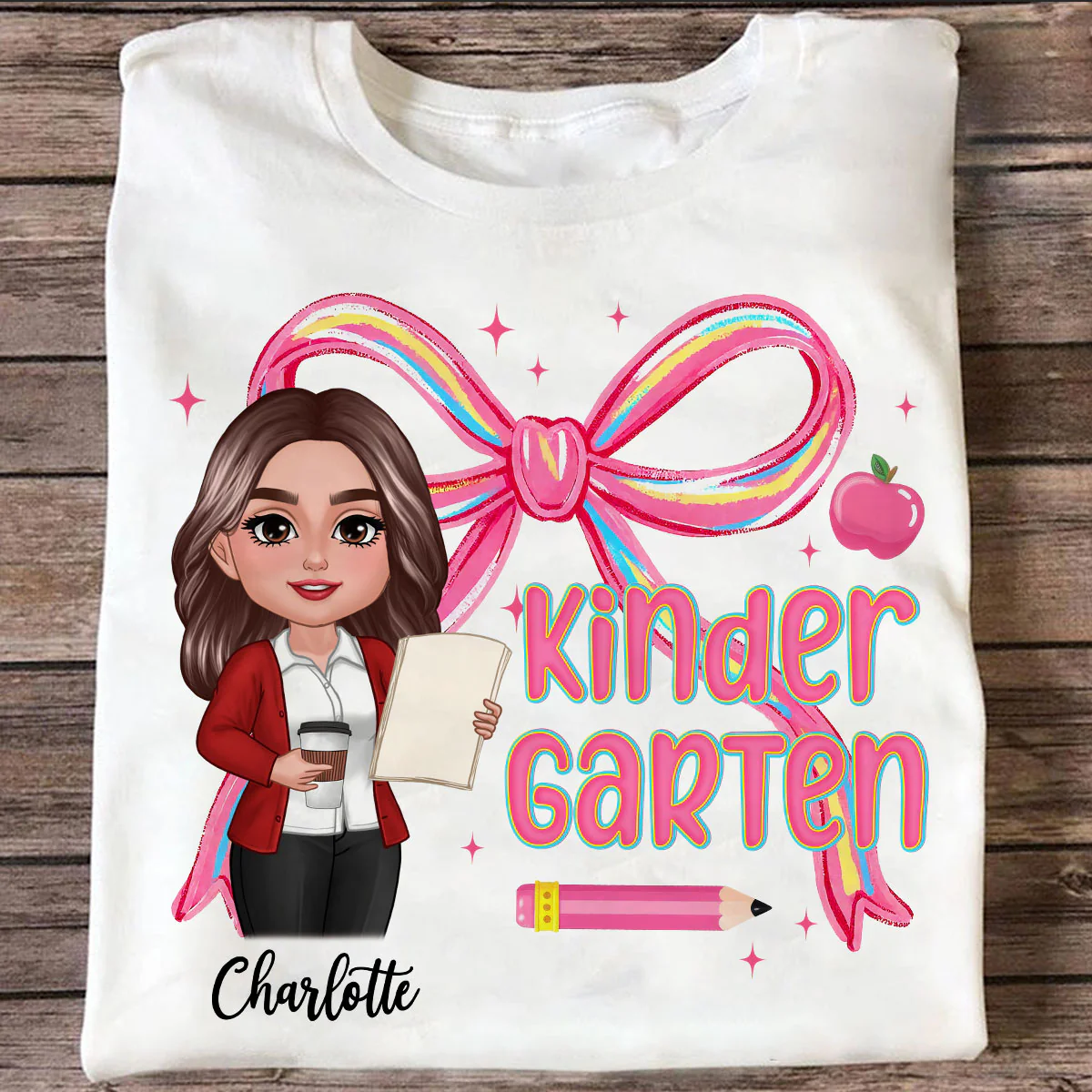 Preppy Style Pinky Teacher Custom Grade Personalized Shirt - Image 8