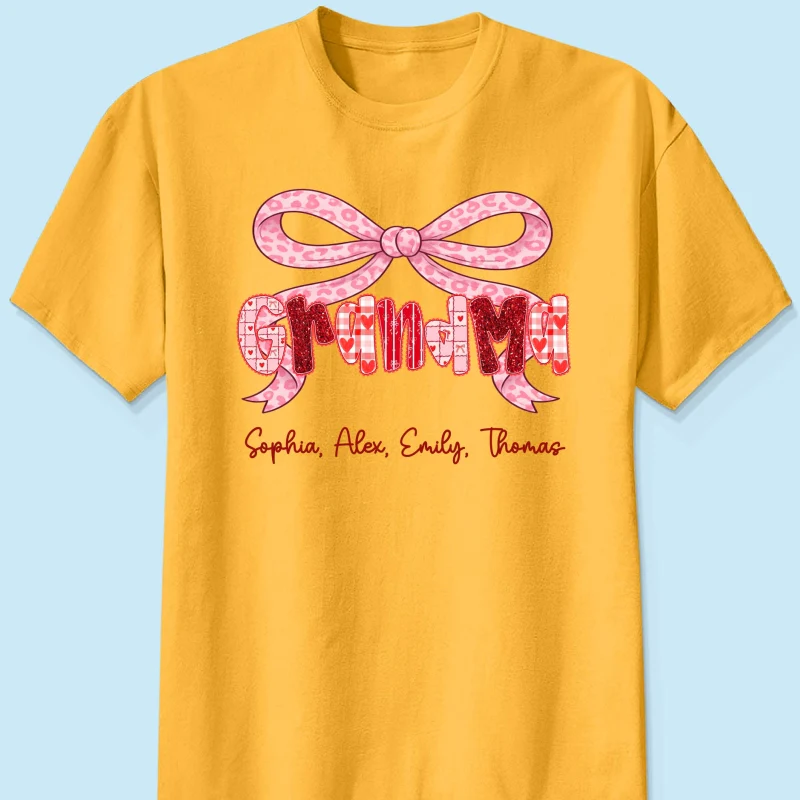 Preppy Valentine Pattern Grandma Mom Nana With Kids Name - Personalized Shirt - Valentine's Day Gift For Grandma - Image 22