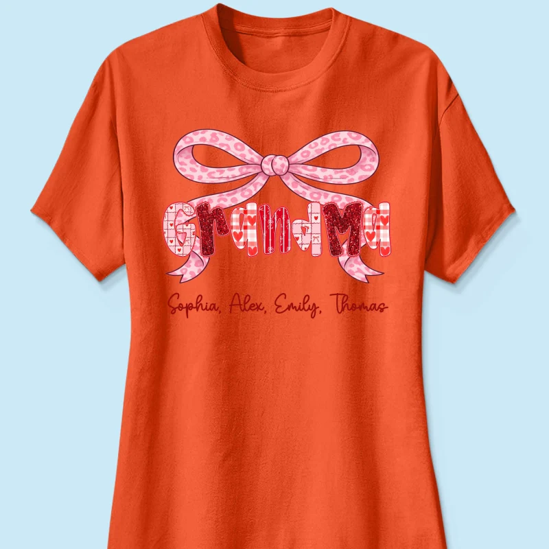 Preppy Valentine Pattern Grandma Mom Nana With Kids Name - Personalized Shirt - Valentine's Day Gift For Grandma - Image 34