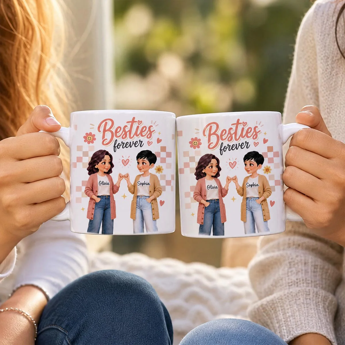 Pretty Besties Besties Forever - Personalized Mug - Birthday Gift, Friendship Gift for Best Friends - Image 6