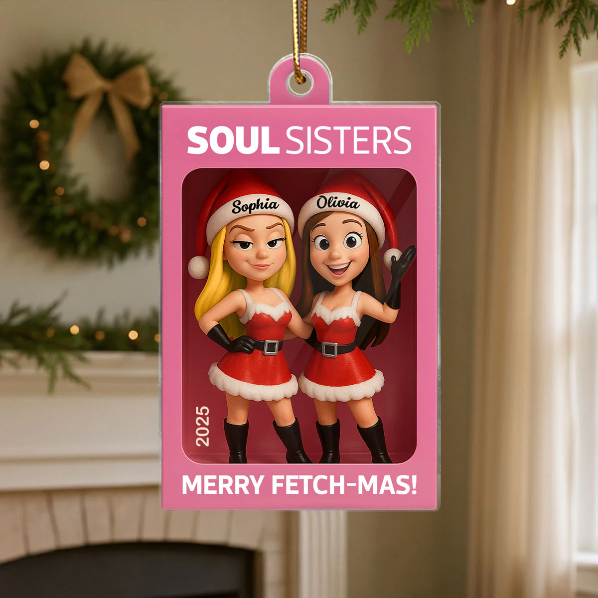 Cool Girls Merry Fetch-mas Funny Christmas Gift For Besties Personalized Acrylic Ornament - Image 3