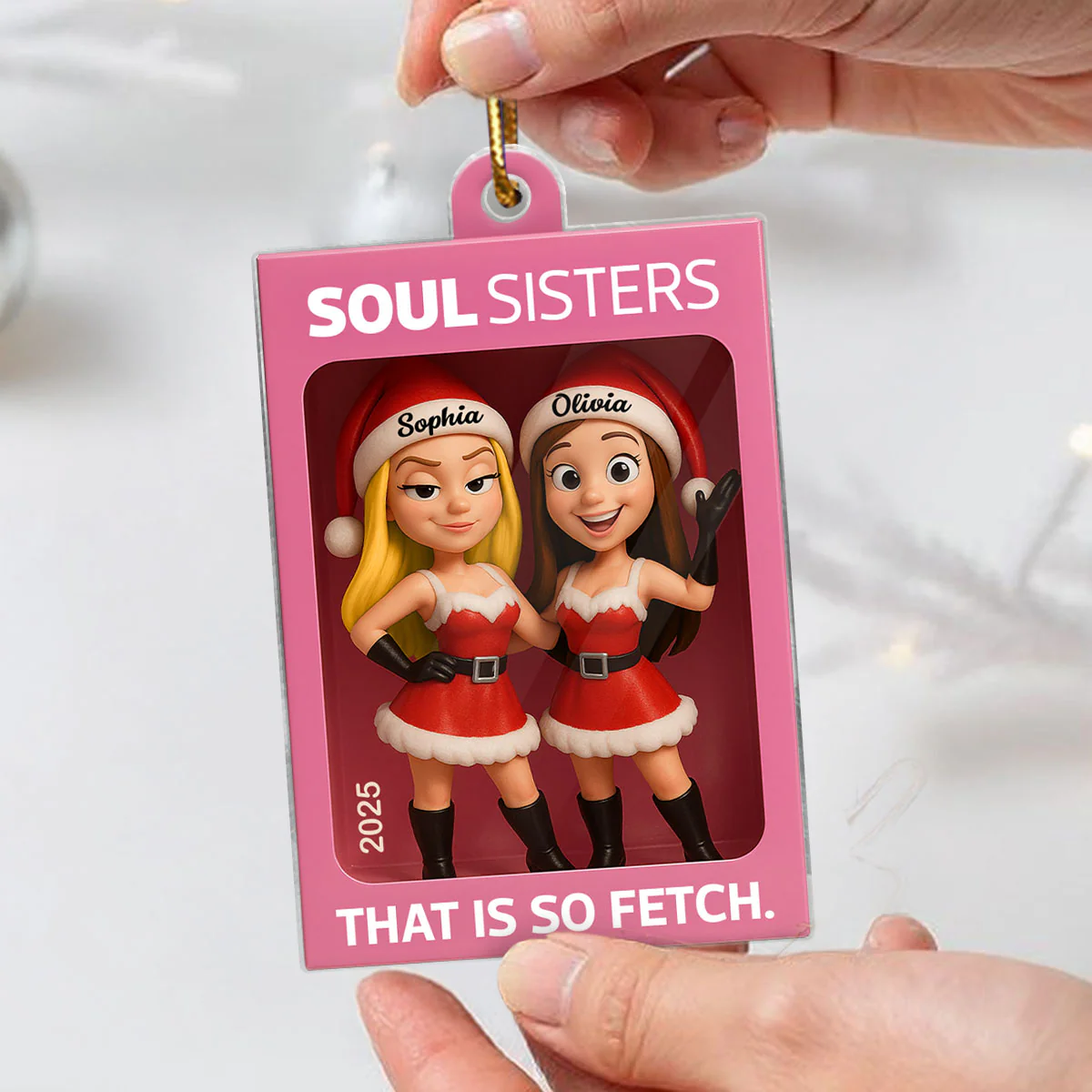 Cool Girls Merry Fetch-mas Funny Christmas Gift For Besties Personalized Acrylic Ornament - Image 4
