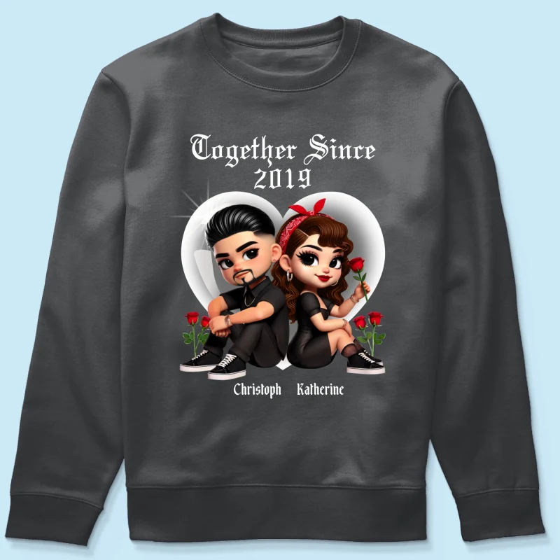 Pretty Couple Roses Heart Together Since Personalized Shirt, Gift, Anniversary Gift for Couples - Image 12