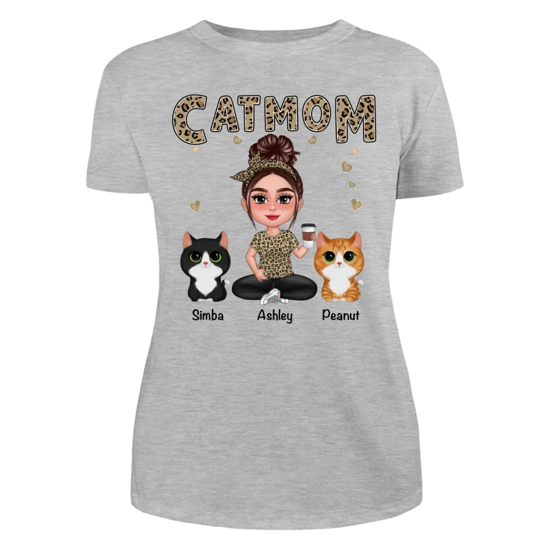 Pretty Doll Cat Mom Leopard Personalized Shirt - Image 10