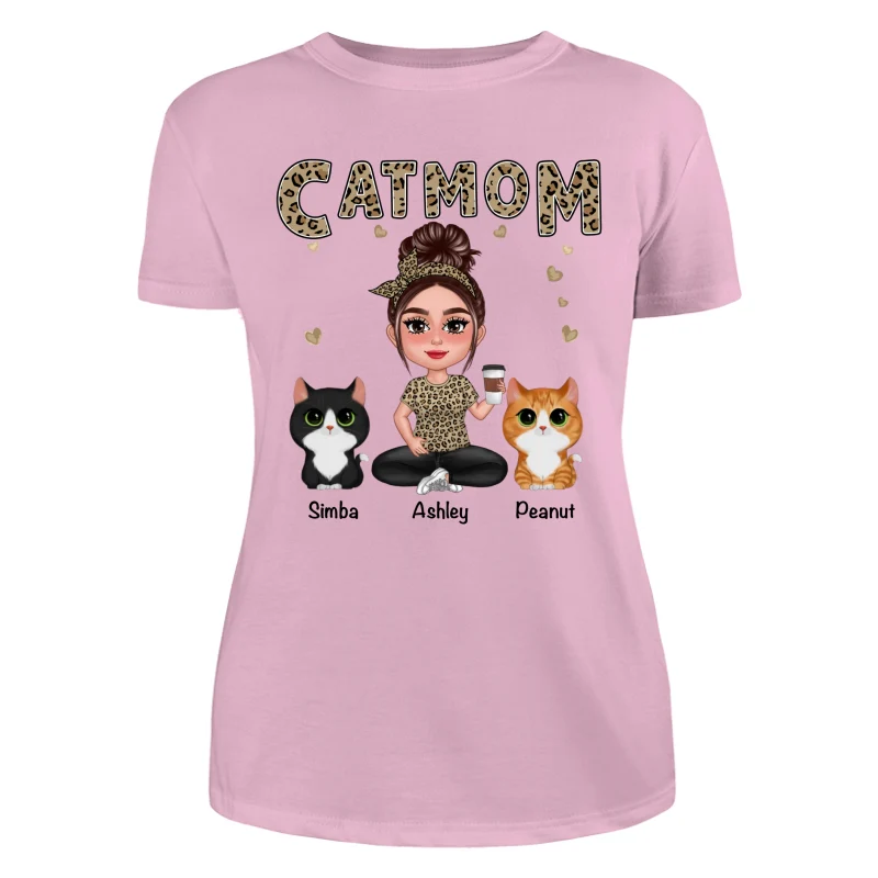 Pretty Doll Cat Mom Leopard Personalized Shirt - Image 11