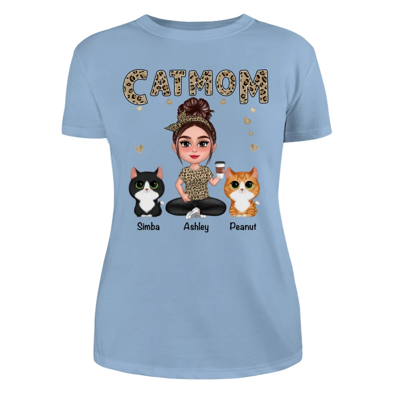 Pretty Doll Cat Mom Leopard Personalized Shirt - Image 12