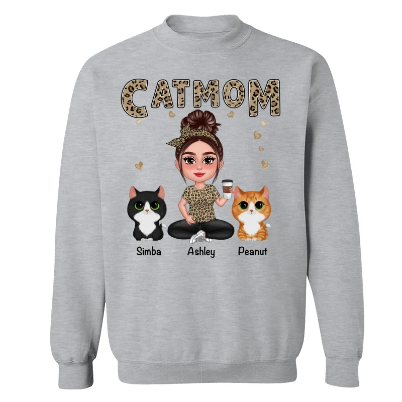 Pretty Doll Cat Mom Leopard Personalized Shirt - Image 17