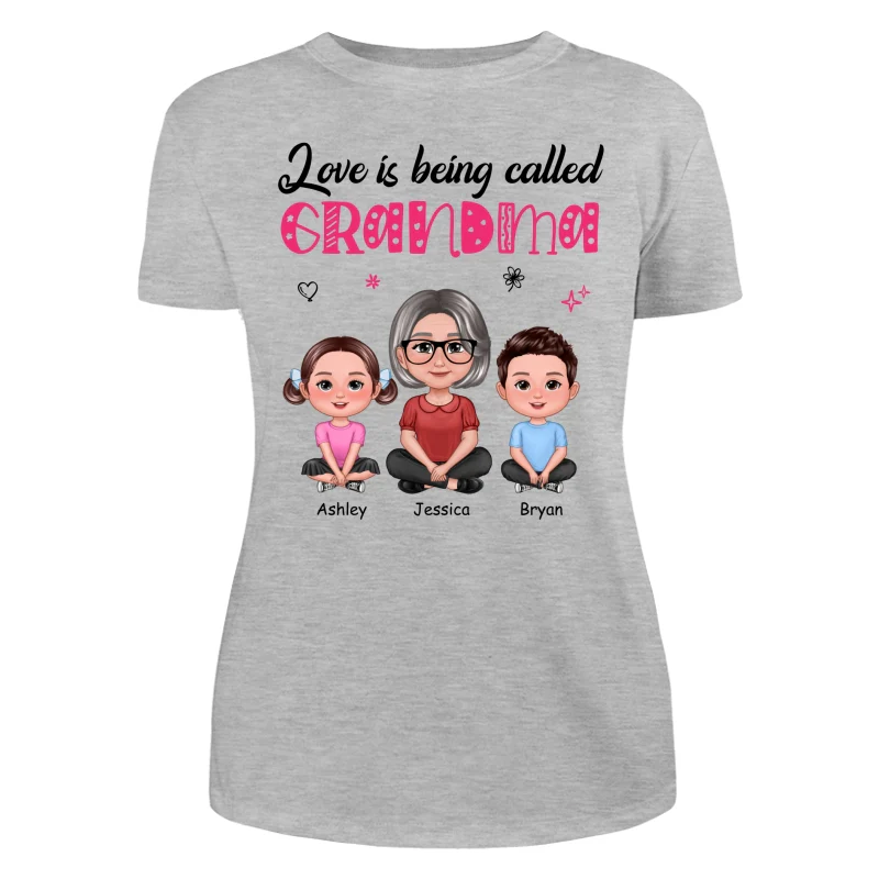 Pretty Doll Grandma Grandkids Love Is Being Called Mom Grandma Personalized Shirt - Image 10