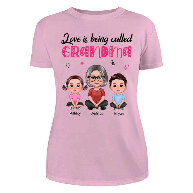 Pretty Doll Grandma Grandkids Love Is Being Called Mom Grandma Personalized Shirt - Image 11