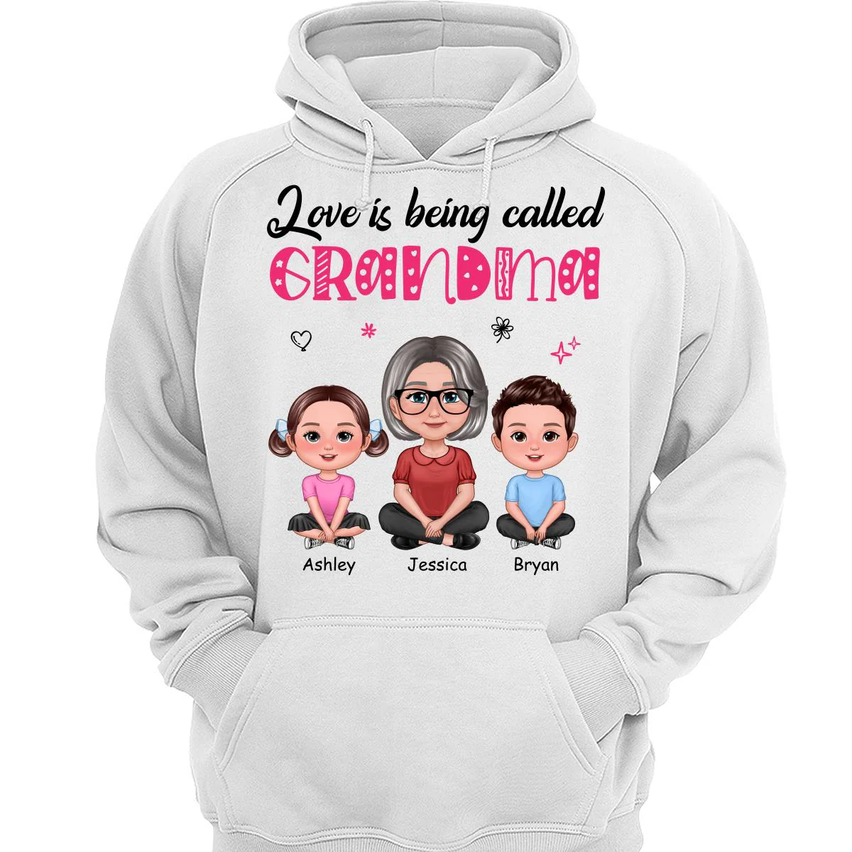 Pretty Doll Grandma Grandkids Love Is Being Called Mom Grandma Personalized Shirt - Image 3