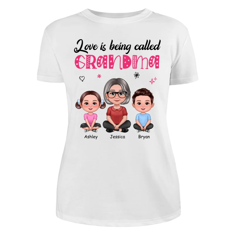 Pretty Doll Grandma Grandkids Love Is Being Called Mom Grandma Personalized Shirt - Image 9