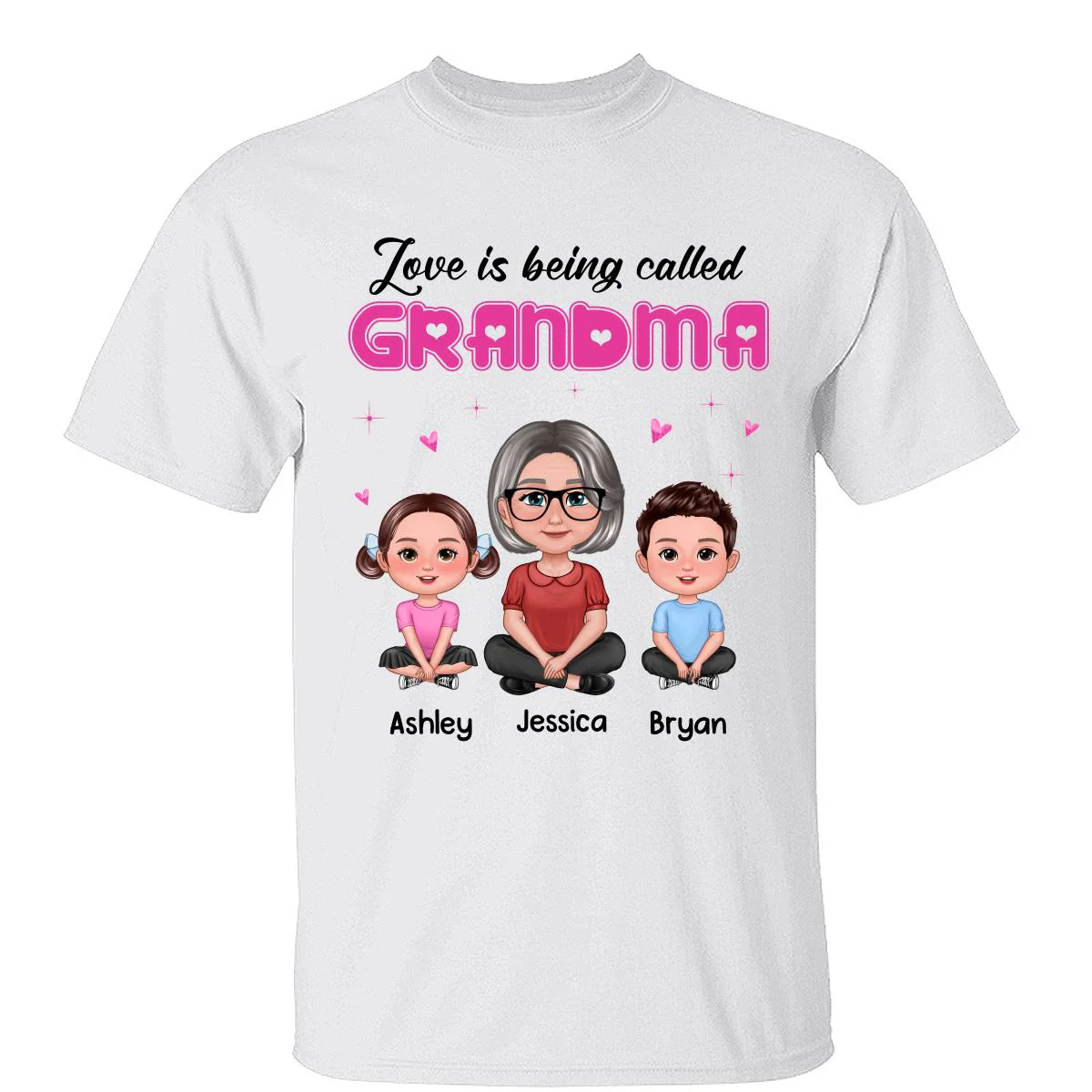 Pretty Doll Grandma Grandkids Love Is Being Called Pink Personalized Shirt