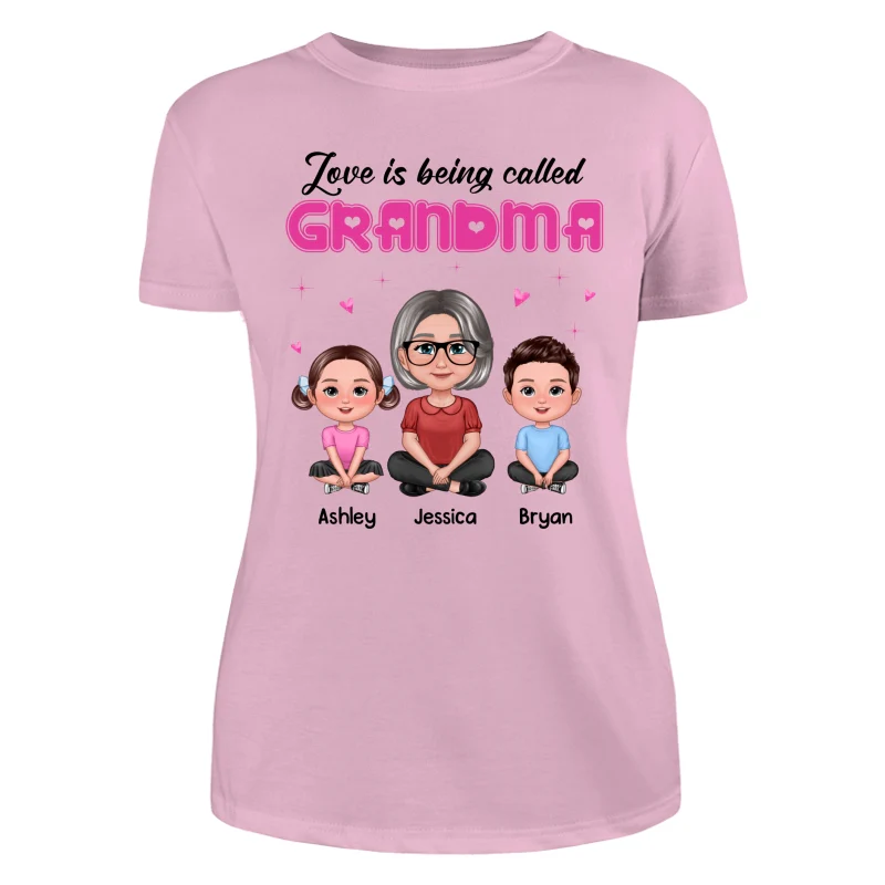 Pretty Doll Grandma Grandkids Love Is Being Called Pink Personalized Shirt - Image 11
